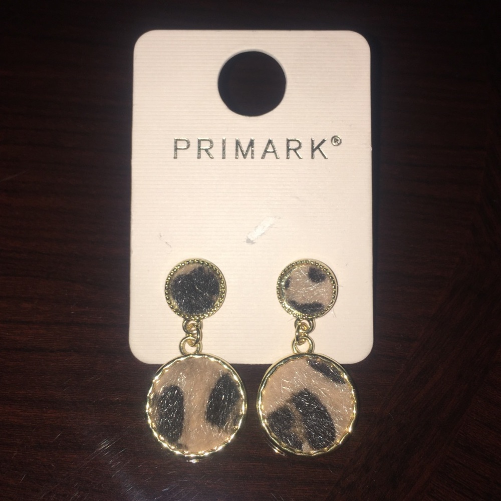 CHEETAH PATTERN EARRINGS, Fuzzy/Felt-like Texture